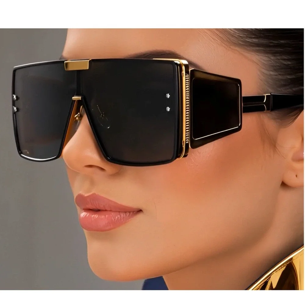 Shield Sunglasses Women Oversized Flat Top‎ Fashion Shades Designer Betty Lentes